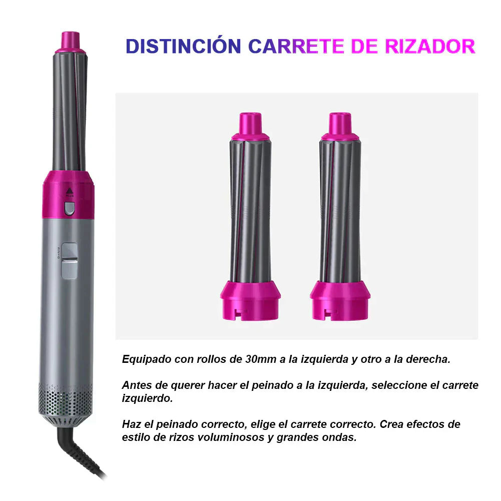 Revolution Hair 5 en 1: Cepillo y Secador Multifunción para un Peinado Profesional en Casa